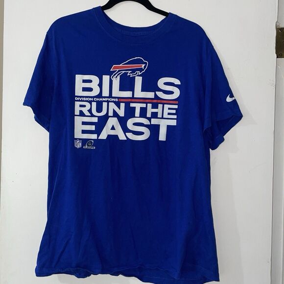 Nike Buffalo Bills T Shirt Mens XL Blue Run the East Division Champions NFL - Picture 1 of 12
